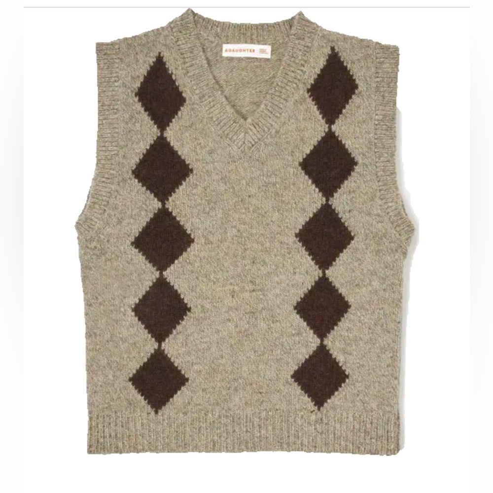 &Daughter Argyle Wool Vest NWOT
